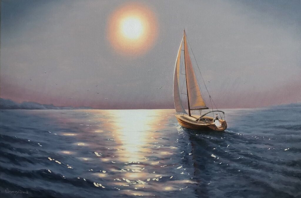 "В открытое море", 40х60 см. Холст, масло
